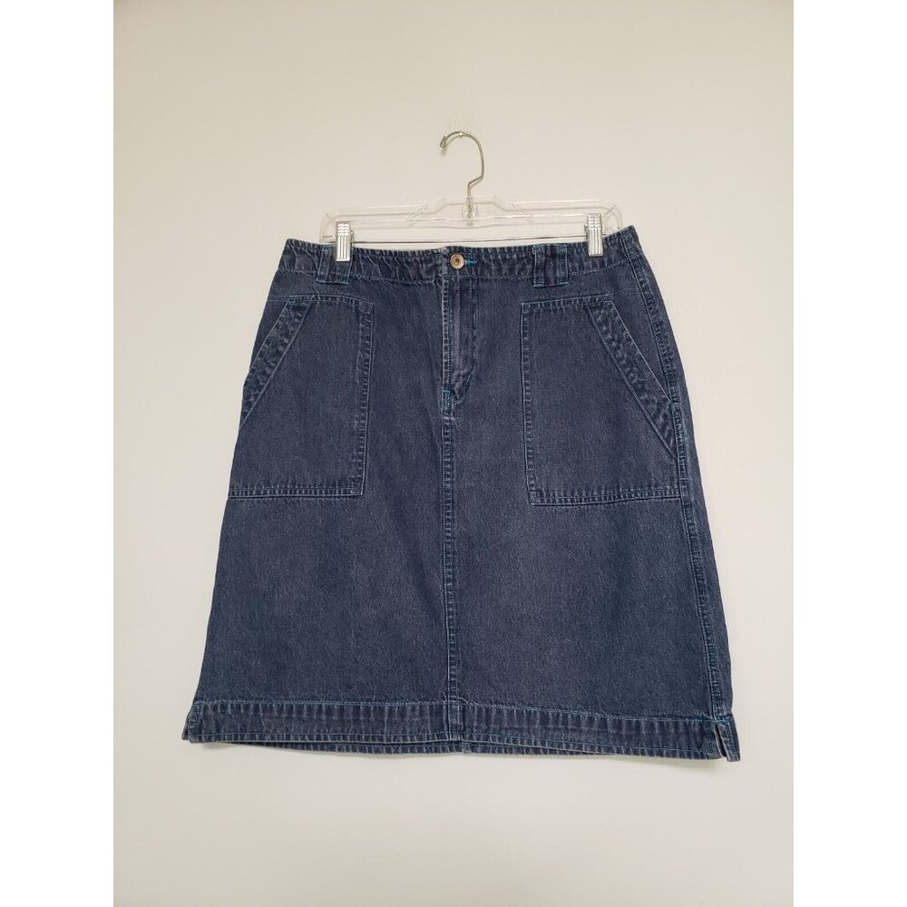 On Fire Junior's Sz 13 Skirt Denim Medium Wash Short A Line 100% Cotton Blue